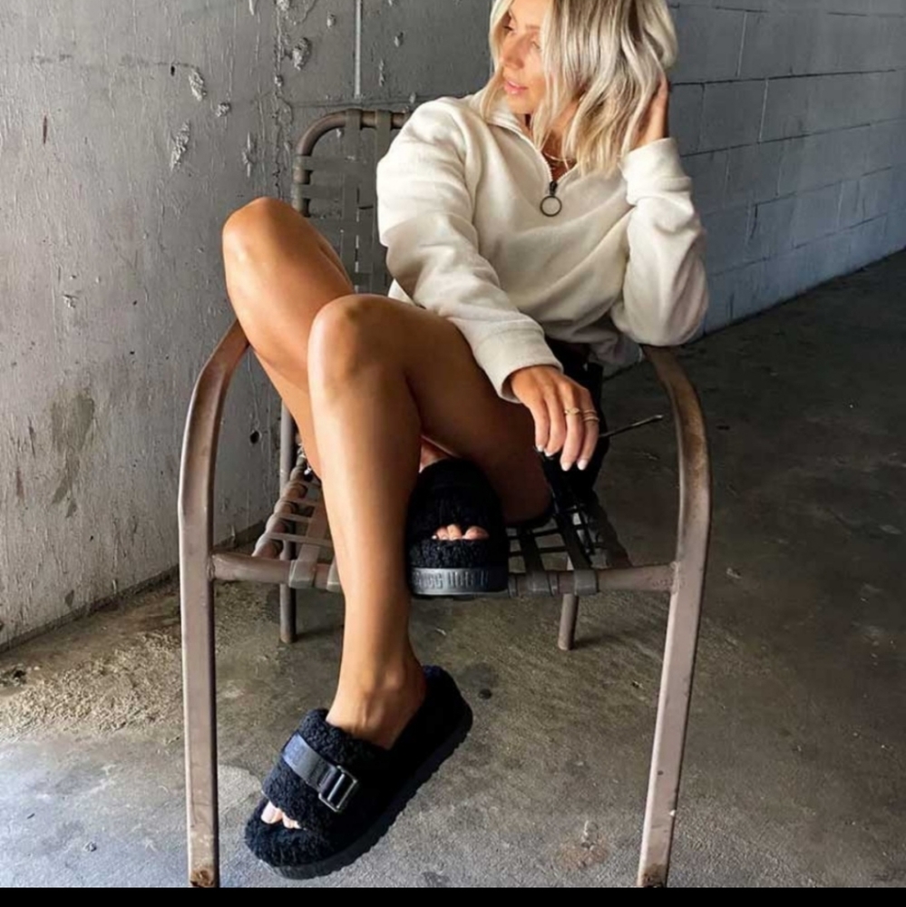 Black UGG  Fluffita sandal